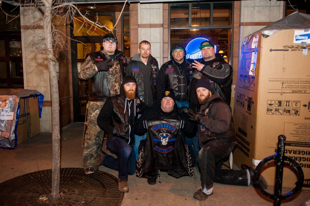 Blue Crew LEMC Central Illinois group volunteering at One Winter Night